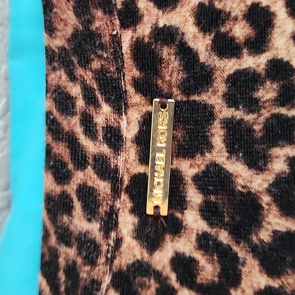 Michael Kors Animal Print Cardigan Sweater Top, Size Large - Picture 9 of 13